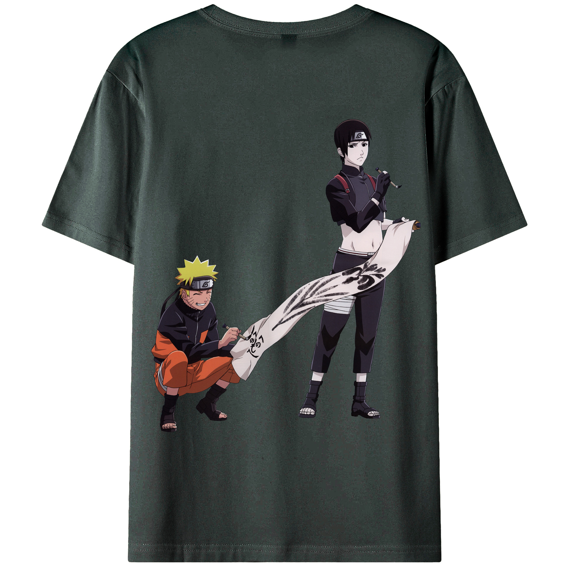 （画像用） NARUTO -ナルト- うずまき ナルト Uzumaki Naruto 綿100％ メンズ半袖Tシャツ（バックプリント） 通気性